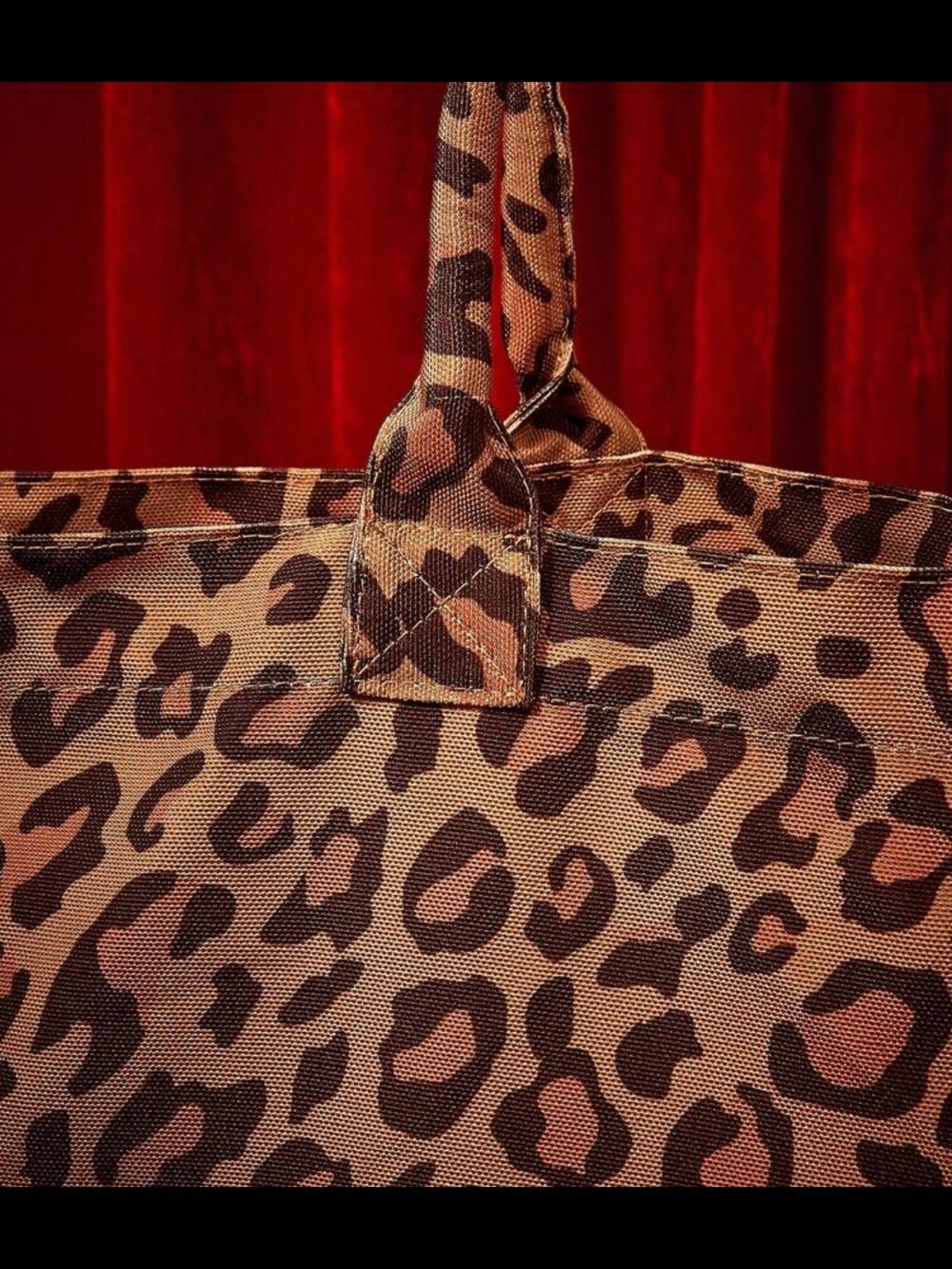 Betty Boop Leopard Print Fabric Tote Bag in Brown - Picture 4 of 5